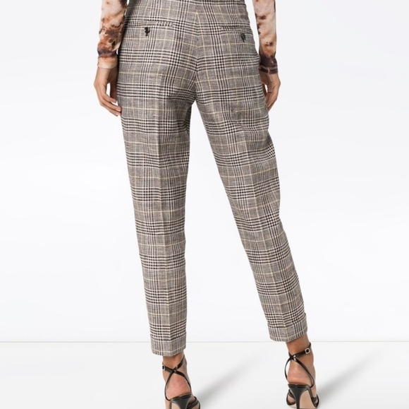 Isabel Marant - Ceyo checked high-rise slim pants Yellow/Grey Size 40 US 8 NWT - Picture 5 of 16